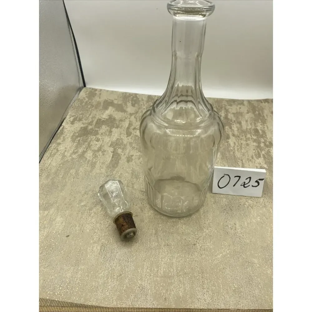 Vintage Art Glass Liquor Decanter FEDERAL LAW FORBIDS SALE RE-USE Bottle Barware